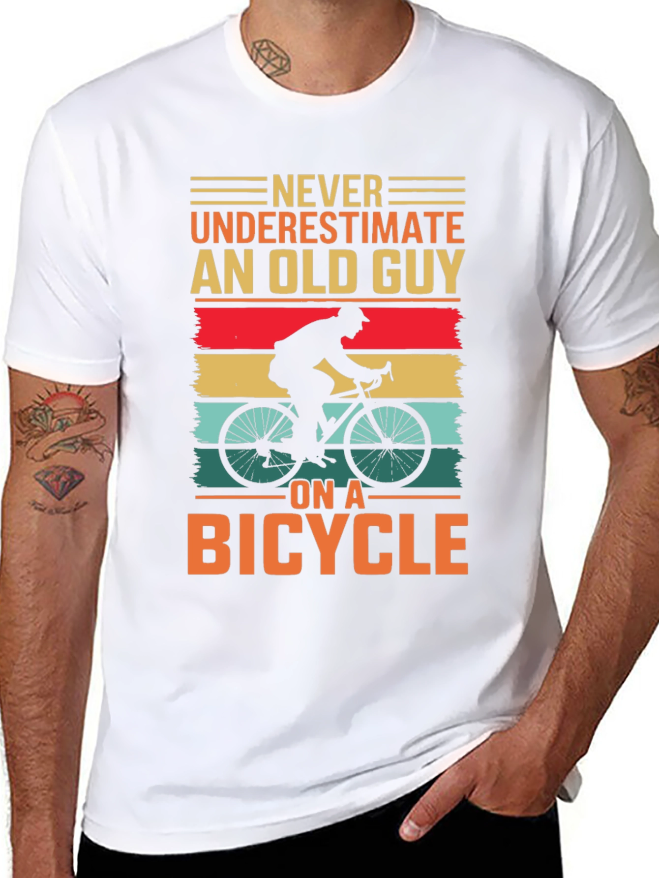 Old Guy on a Bicycle Graphic Tee