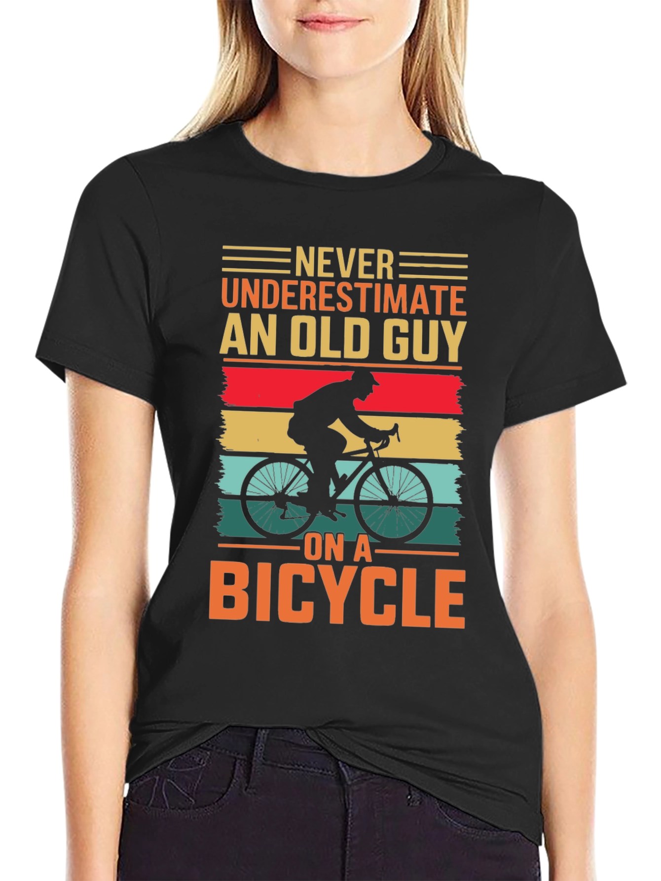 Old Guy on a Bicycle Graphic Tee
