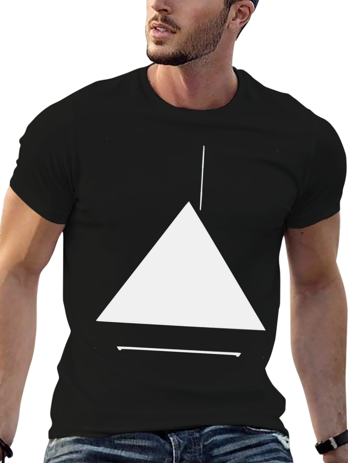 Minimalist Geometric Black T-Shirt