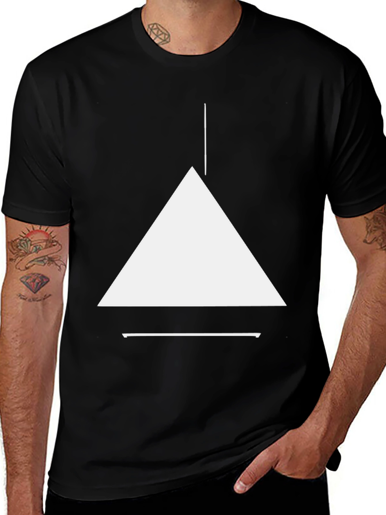 Minimalist Geometric Black T-Shirt