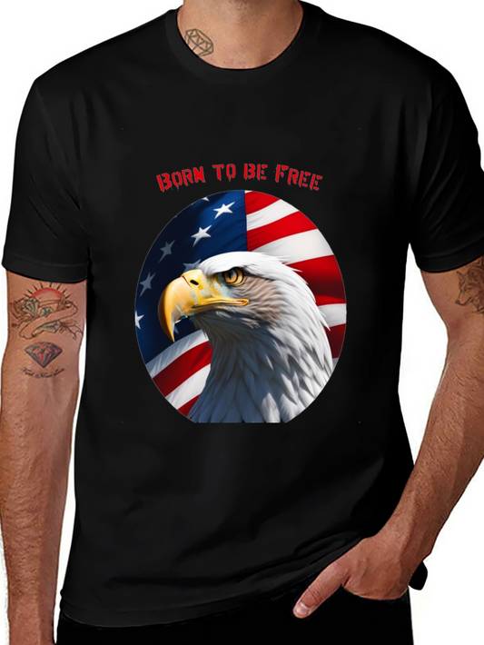 Born to Be Free Eagle Graphic Tee - Patriotic American Pride