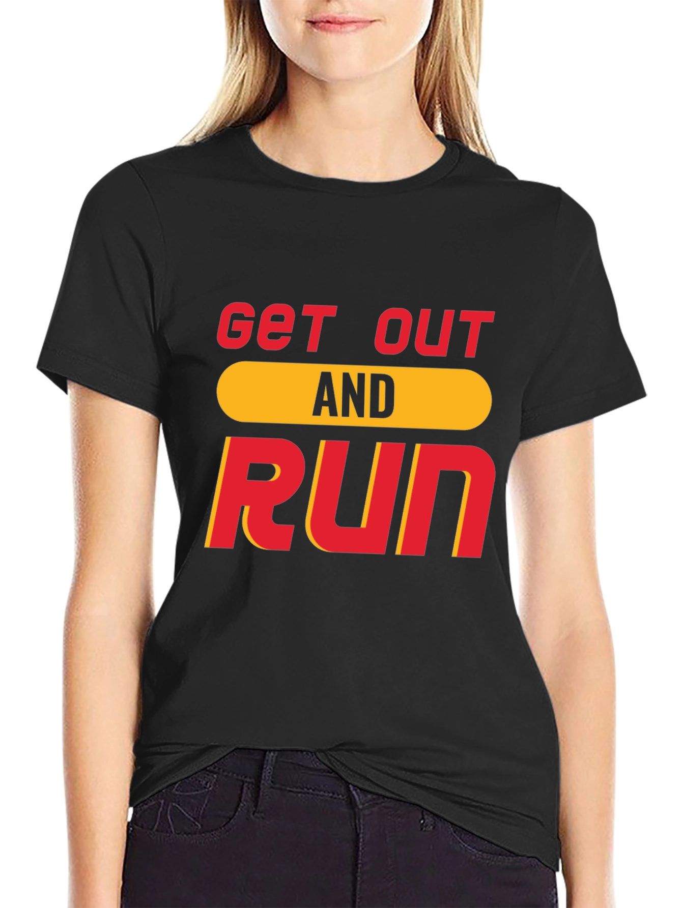 Get Out And Run T-Shirt Black