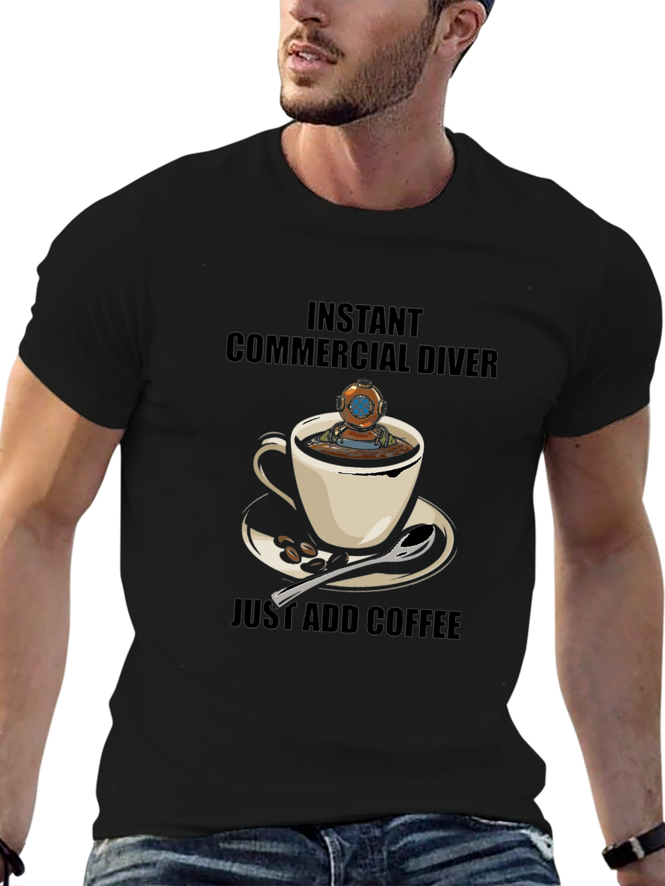 Instant Commercial Diver T-Shirt - Funny Coffee Lover Tee