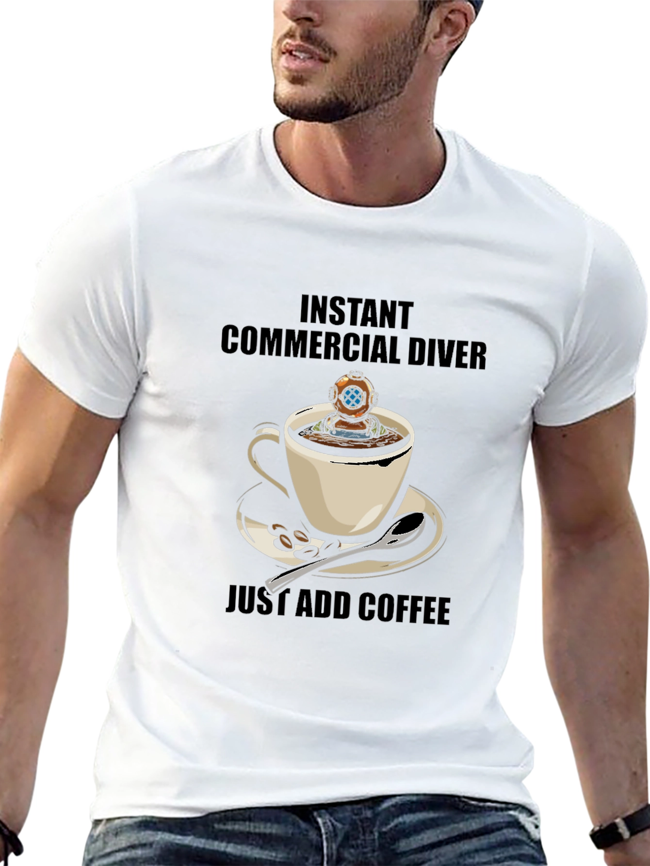 Instant Commercial Diver T-Shirt - Funny Coffee Lover Tee