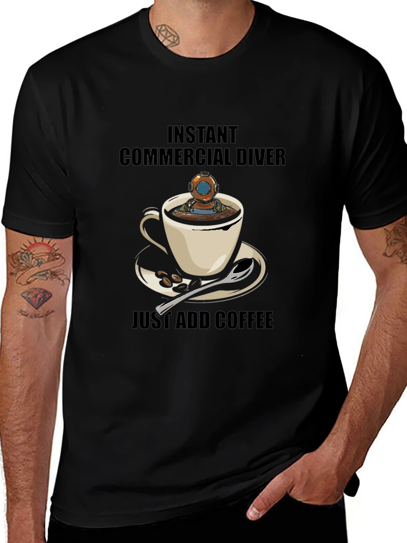 Instant Commercial Diver T-Shirt - Funny Coffee Lover Tee