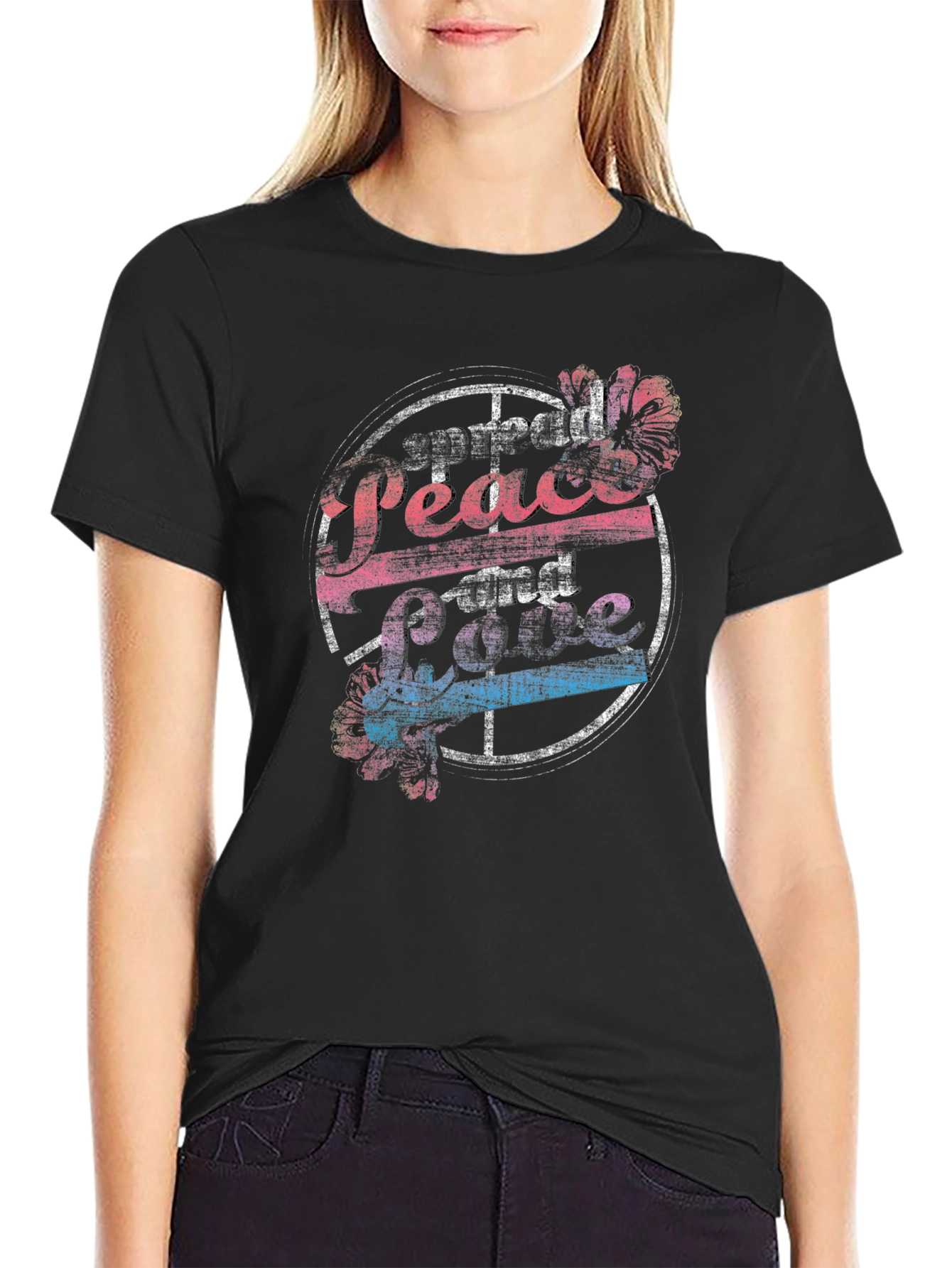 Peace and Love Graphic T-Shirt