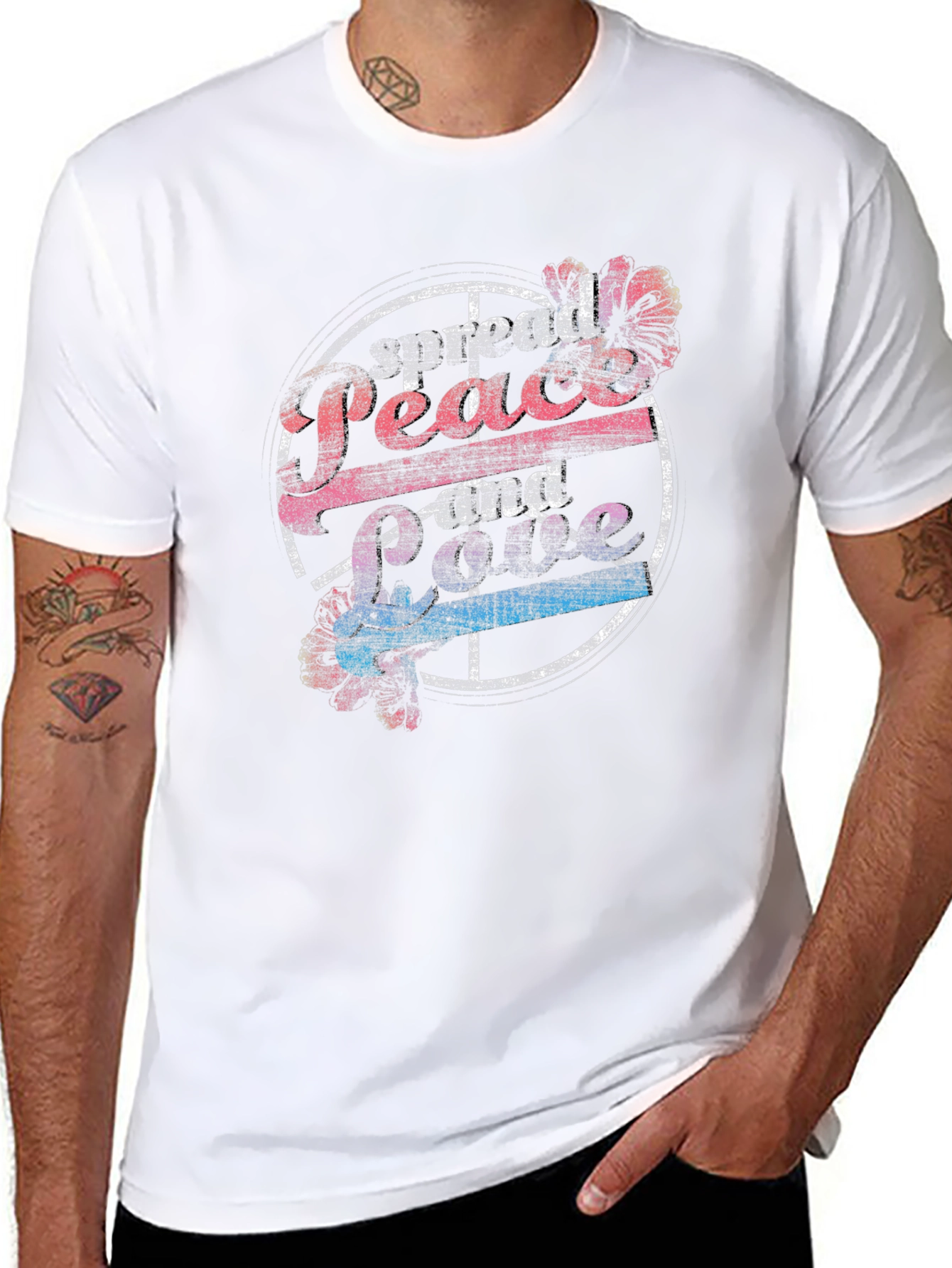 Peace and Love Graphic T-Shirt