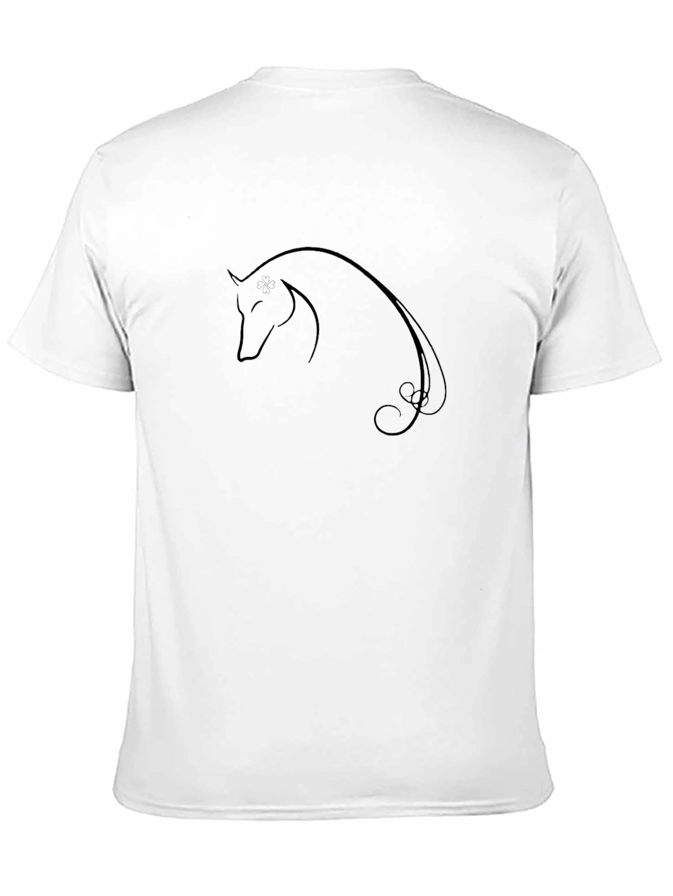 Elegant Horse Graphic T-Shirt - Black