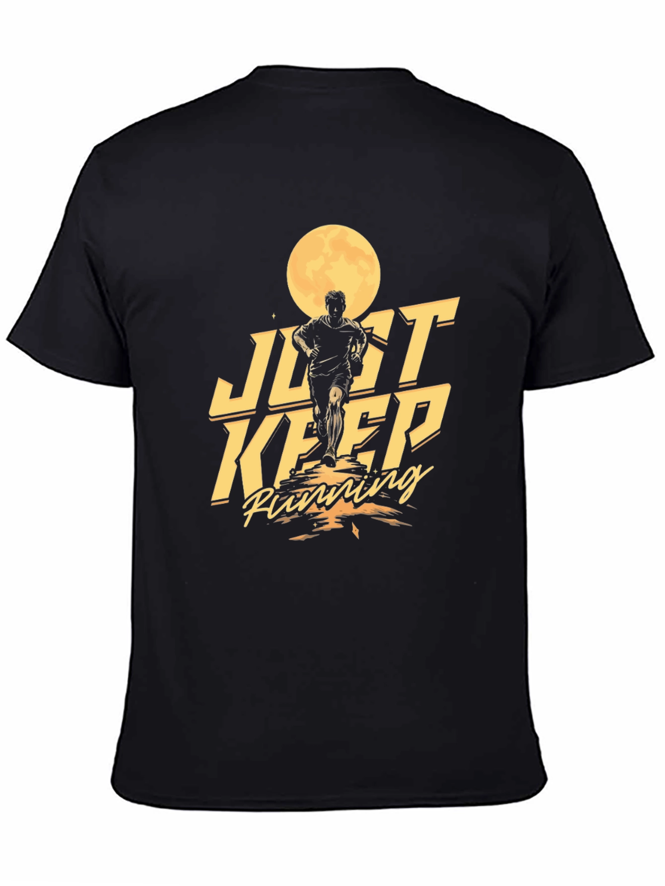 Just Keep Running Graphic Tee - Mens Black T-Shirt