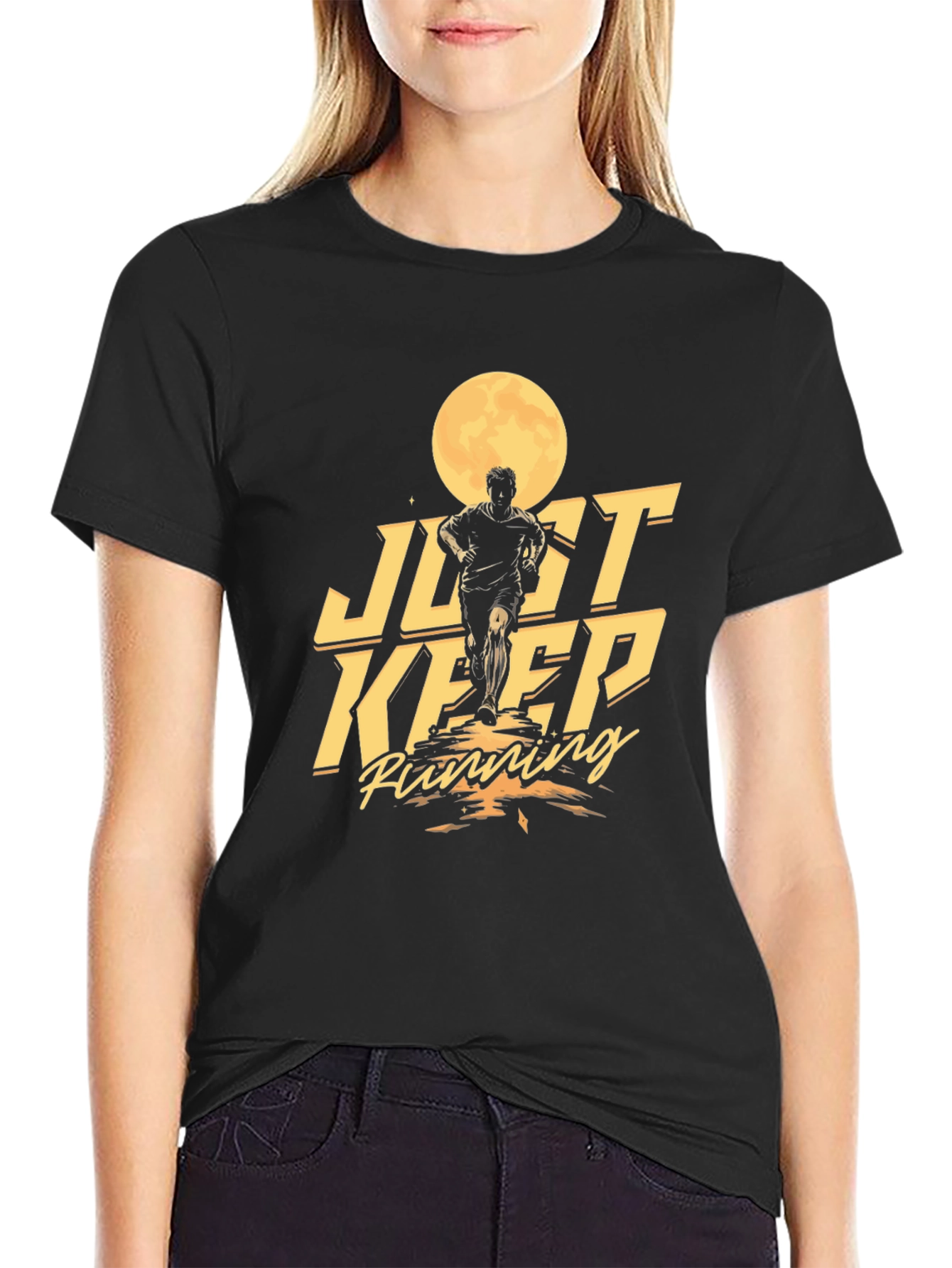 Just Keep Running Graphic Tee - Mens Black T-Shirt