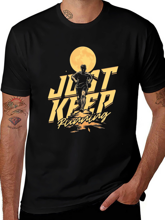Just Keep Running Graphic Tee - Mens Black T-Shirt