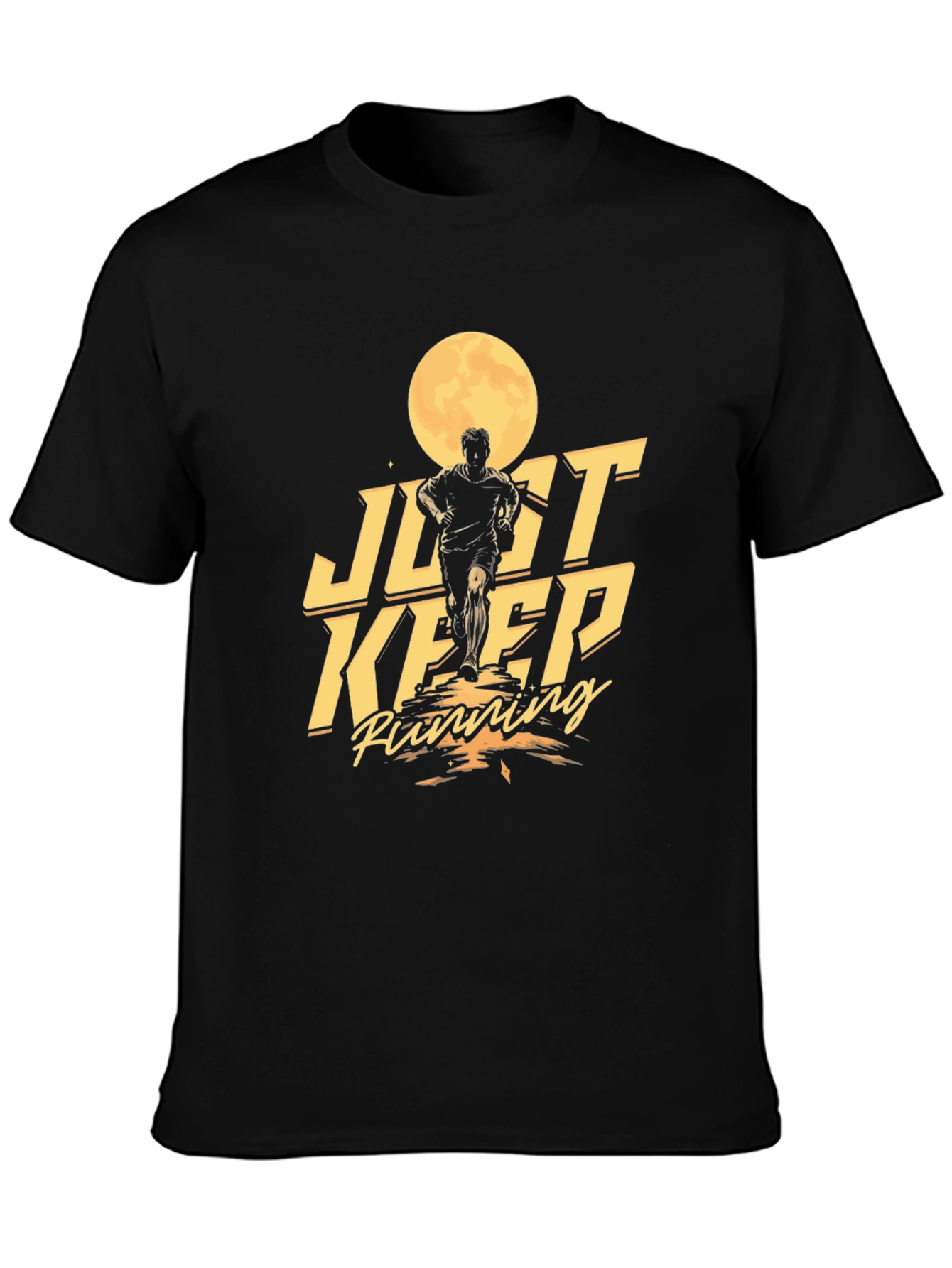Just Keep Running Graphic Tee - Mens Black T-Shirt
