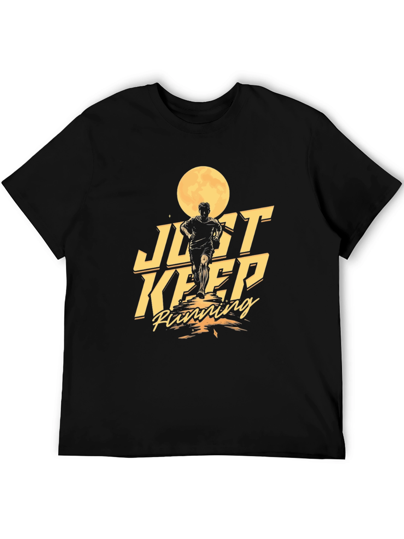 Just Keep Running Graphic Tee - Mens Black T-Shirt