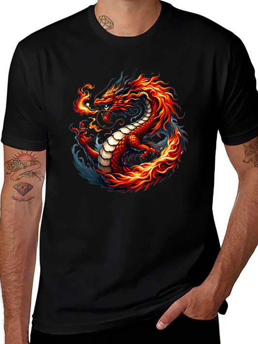 Fiery Dragon Graphic Tee - Bold & Unique