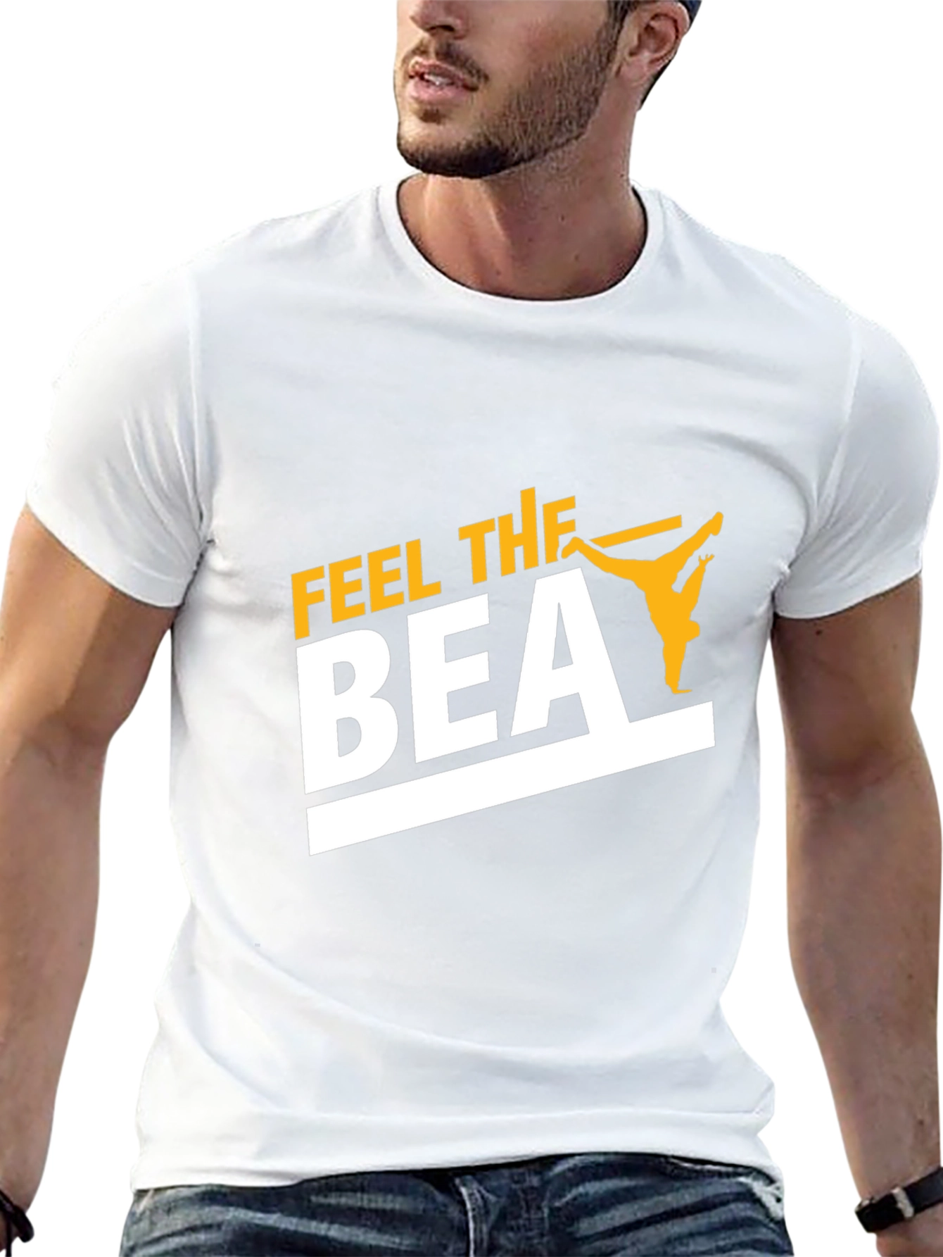Feel the Beat Black T-Shirt - Street Dance Design