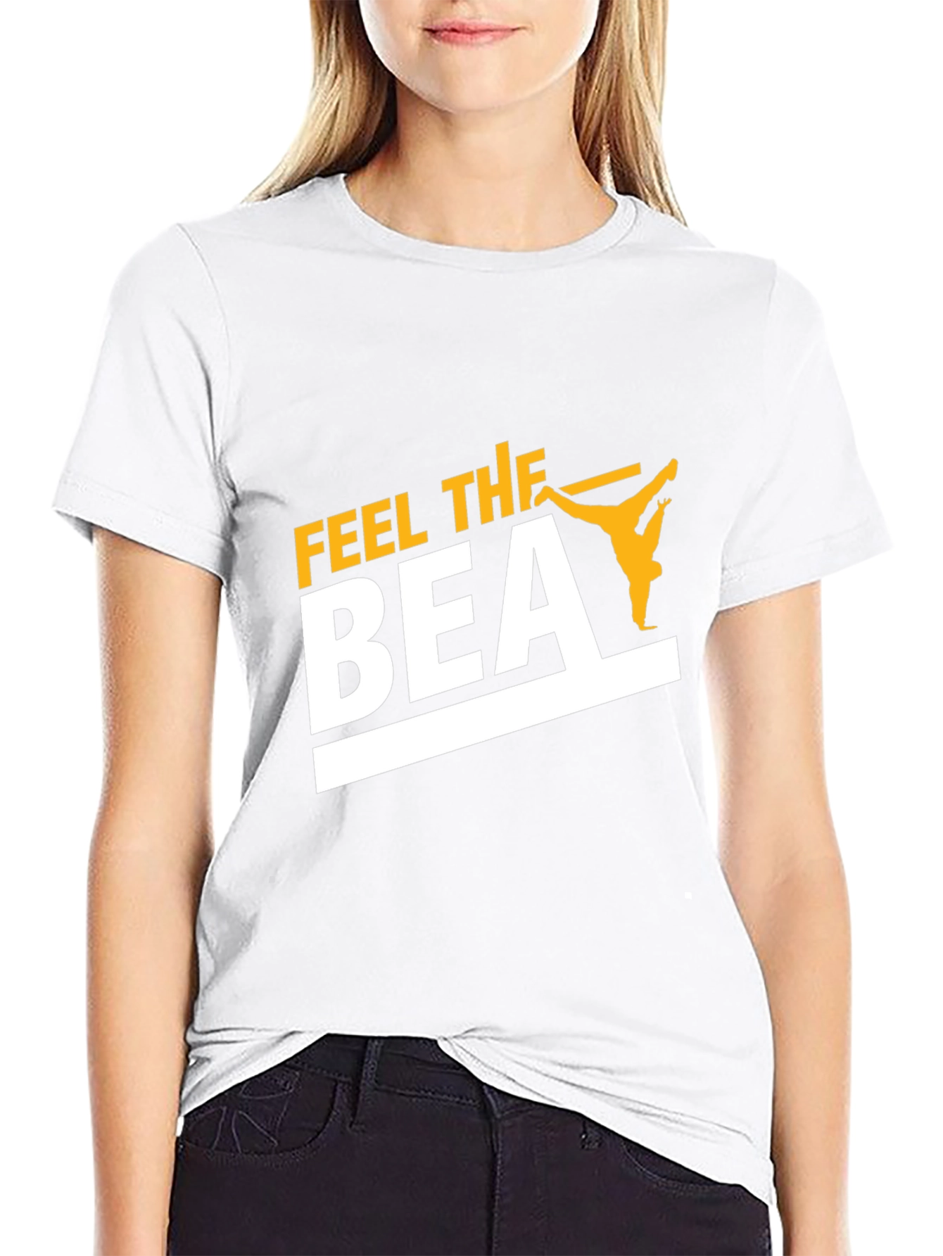 Feel the Beat Black T-Shirt - Street Dance Design