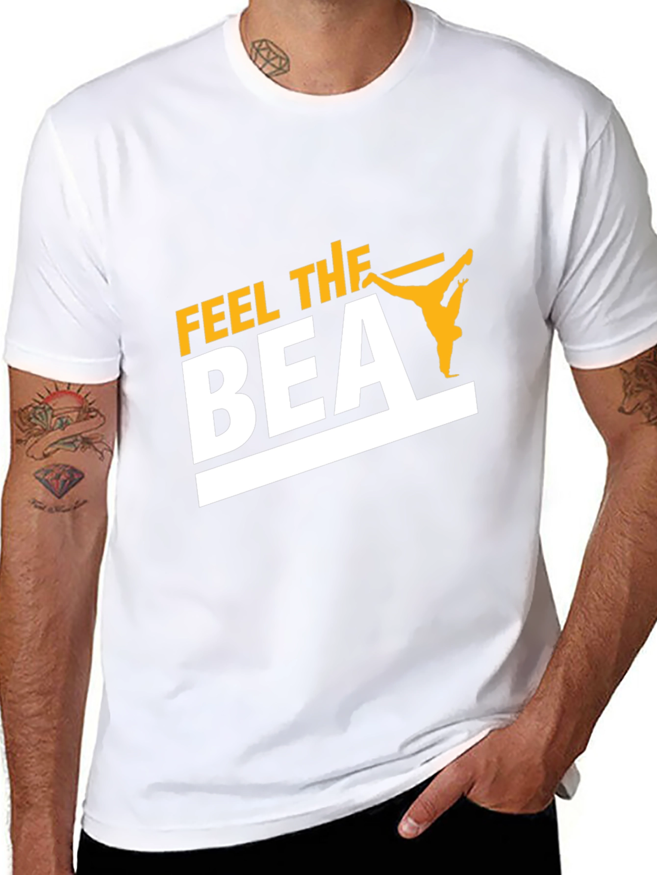 Feel the Beat Black T-Shirt - Street Dance Design