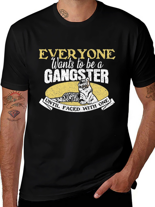 Gangster Tiger Graphic Tee - Black