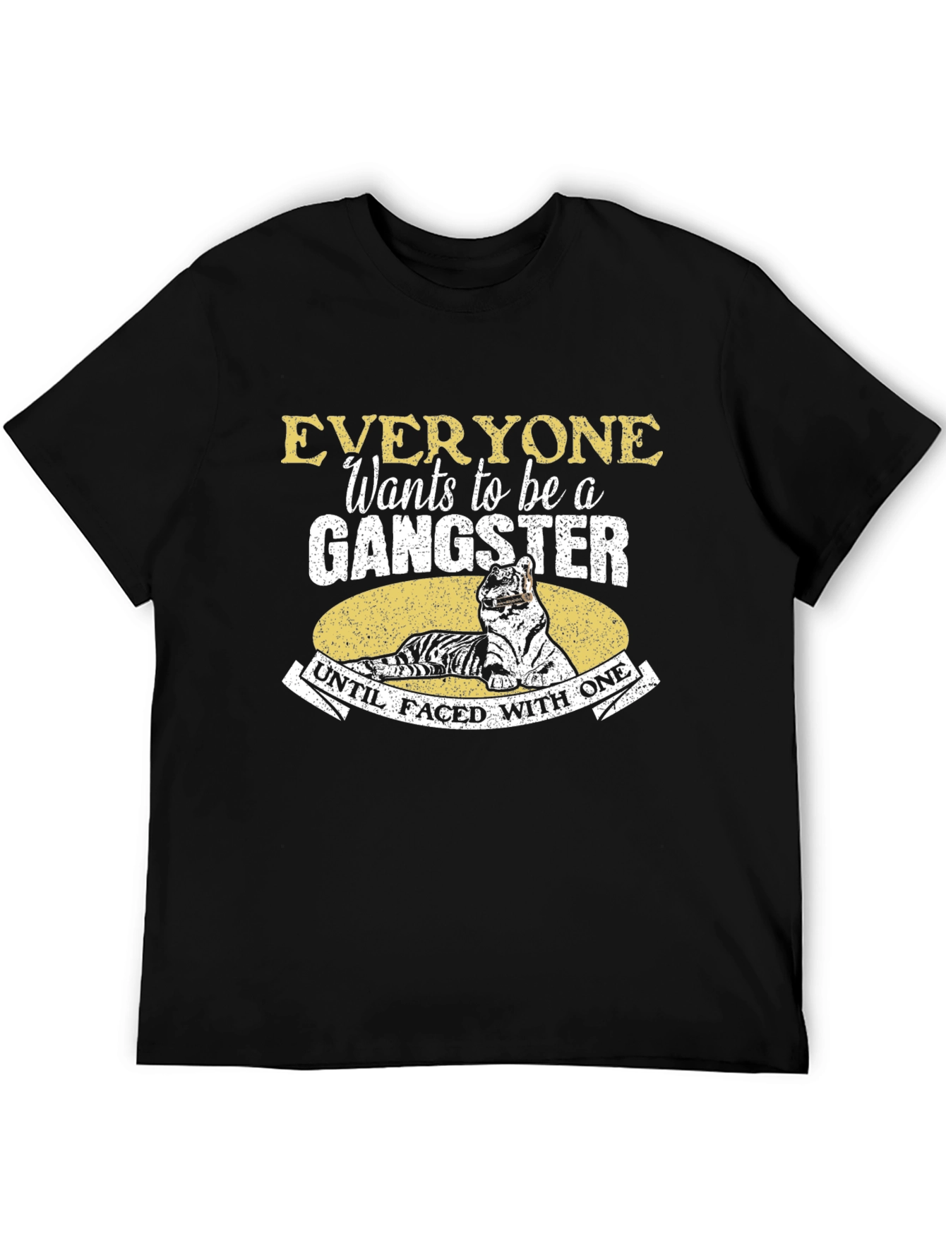 Gangster Tiger Graphic Tee - Black