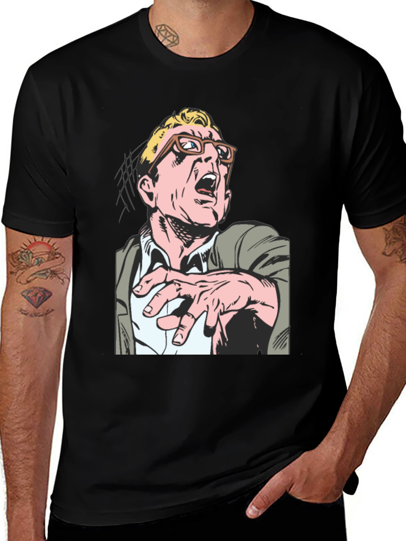 Comic Book Character Tee - Black T-Shirt