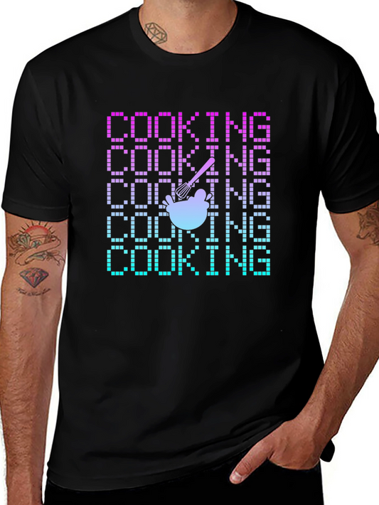 Cooking Pixel Art T-Shirt - Retro Recipe Tee