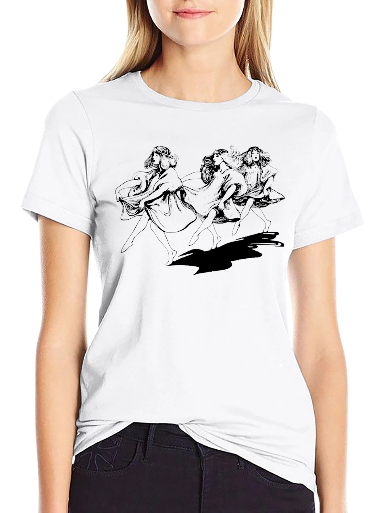 Dancing Women Graphic Tee - Classic Style