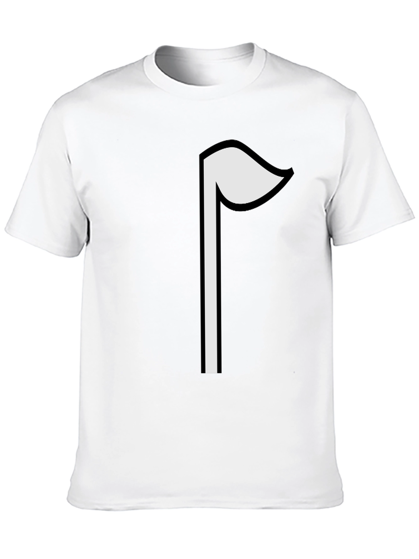 Minimalist White Flag Graphic Black T-Shirt