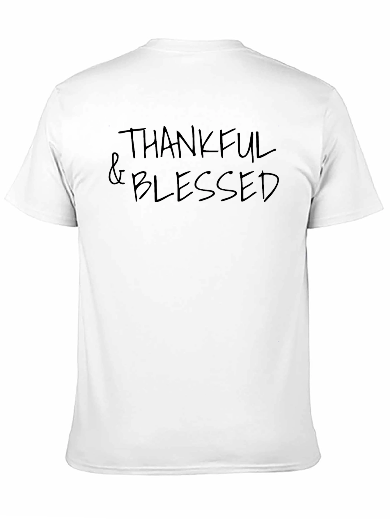 Thankful & Blessed Black Graphic T-Shirt