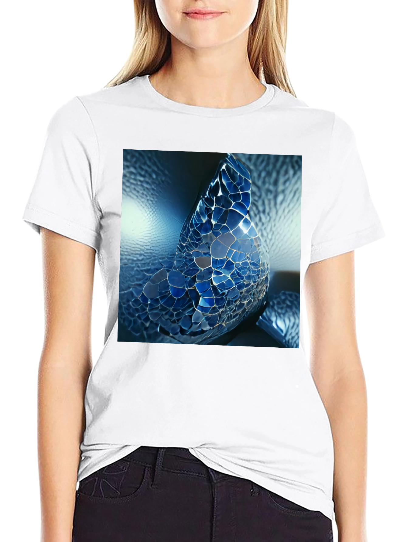 Mosaic Butterfly Graphic Tee - Black Unisex Shirt
