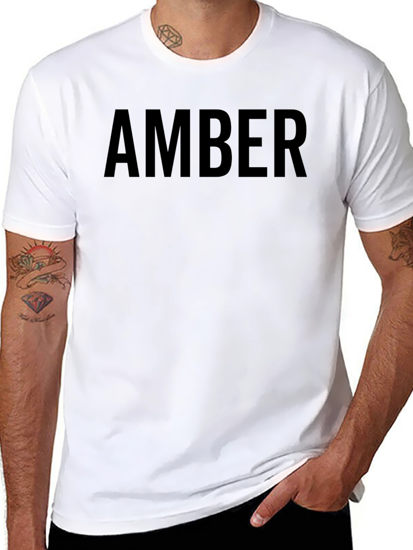 Personalized Amber Black T-Shirt - Custom Name Tee