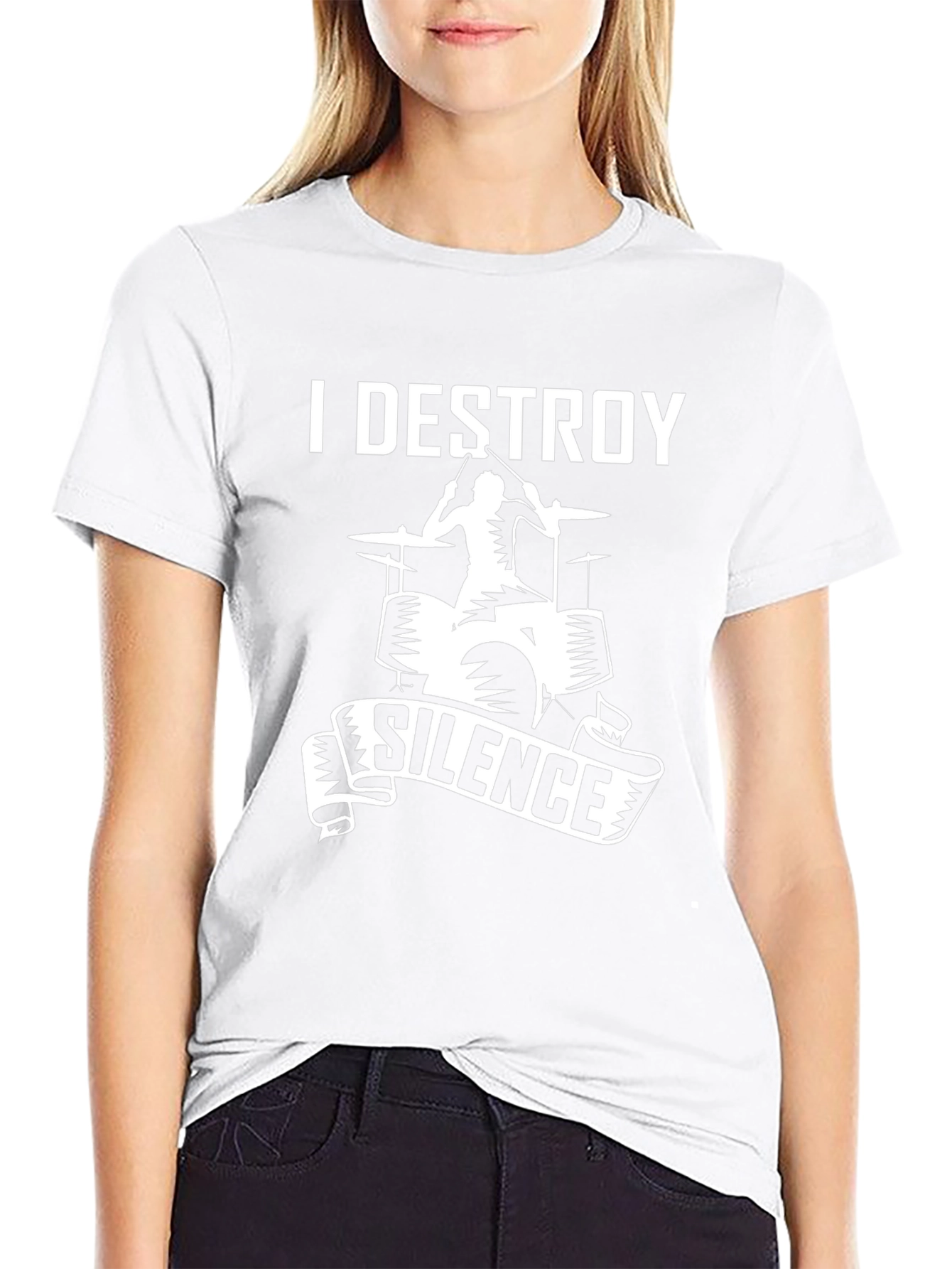 I Destroy Silence T-Shirt - Drummer Musician Tee