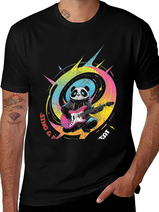 Panda Guitarist Graphic Tee - Sing & Eat!
