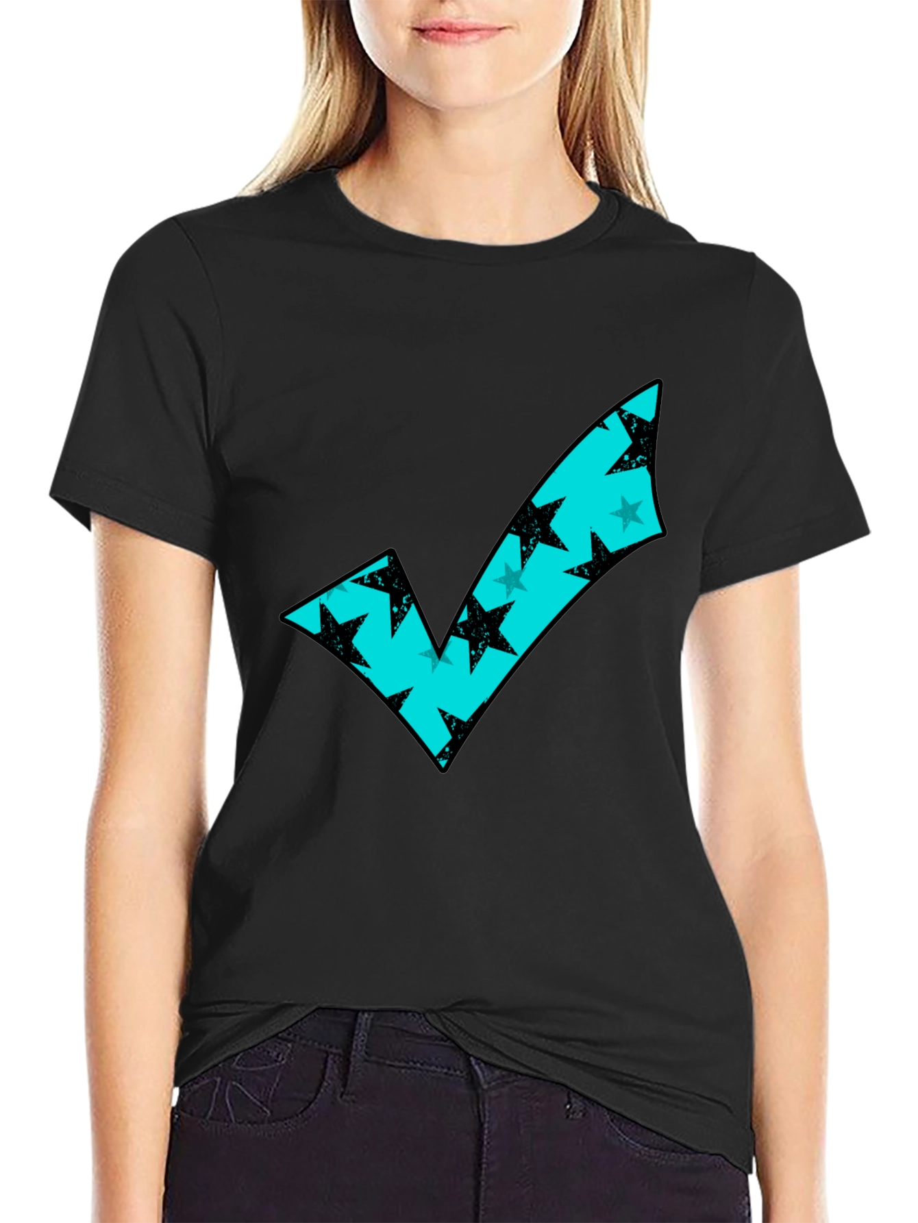 Modern Check Mark Tee - Stylish Graphic T-Shirt