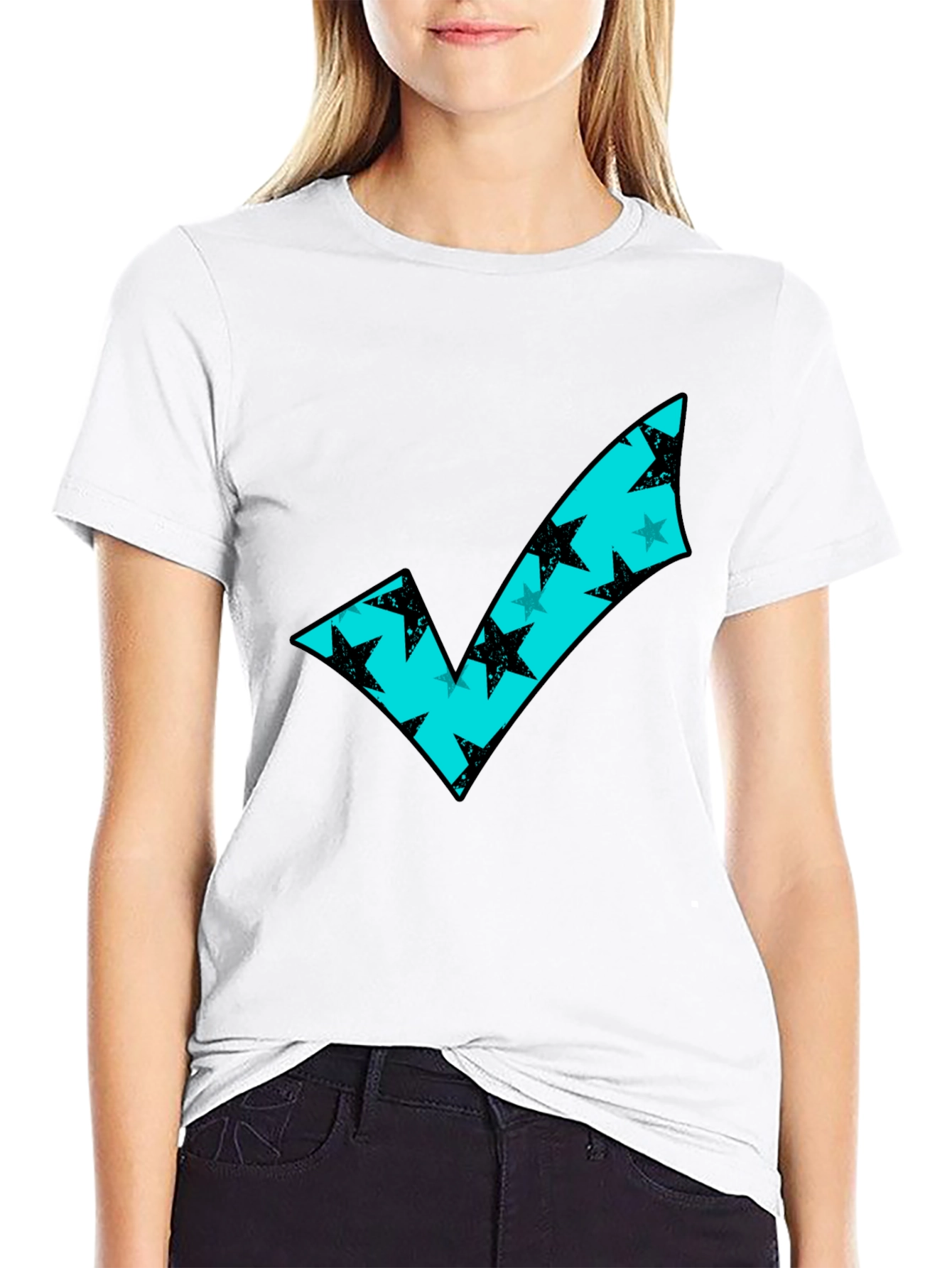 Modern Check Mark Tee - Stylish Graphic T-Shirt