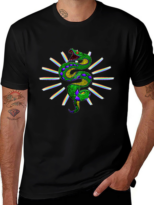 Rainbow Snake Graphic Tee - Black