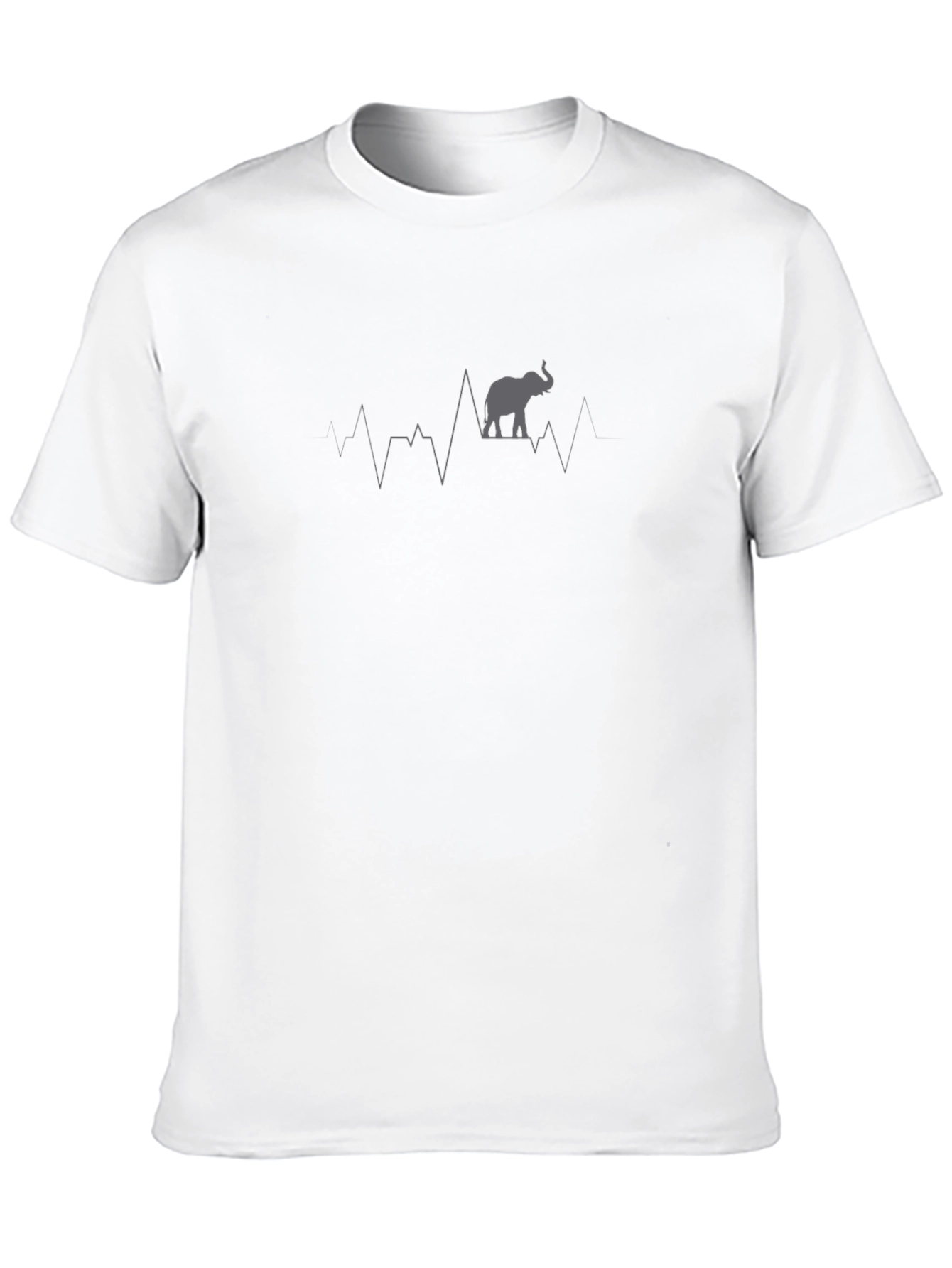 Elephant Heartbeat Graphic T-Shirt - Black