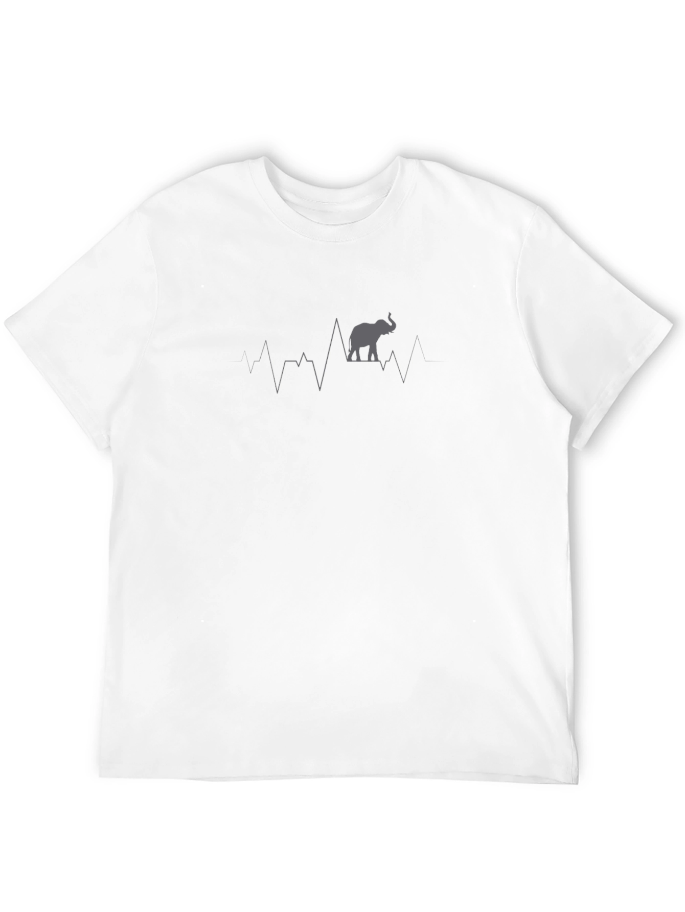 Elephant Heartbeat Graphic T-Shirt - Black