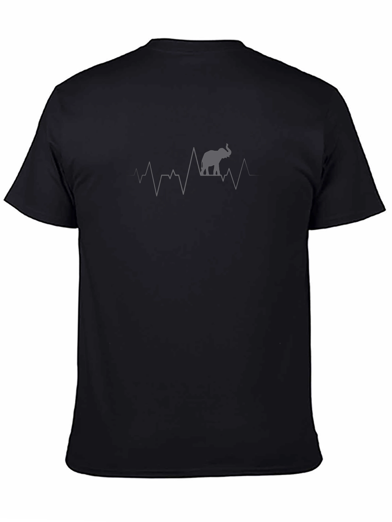 Elephant Heartbeat Graphic T-Shirt - Black
