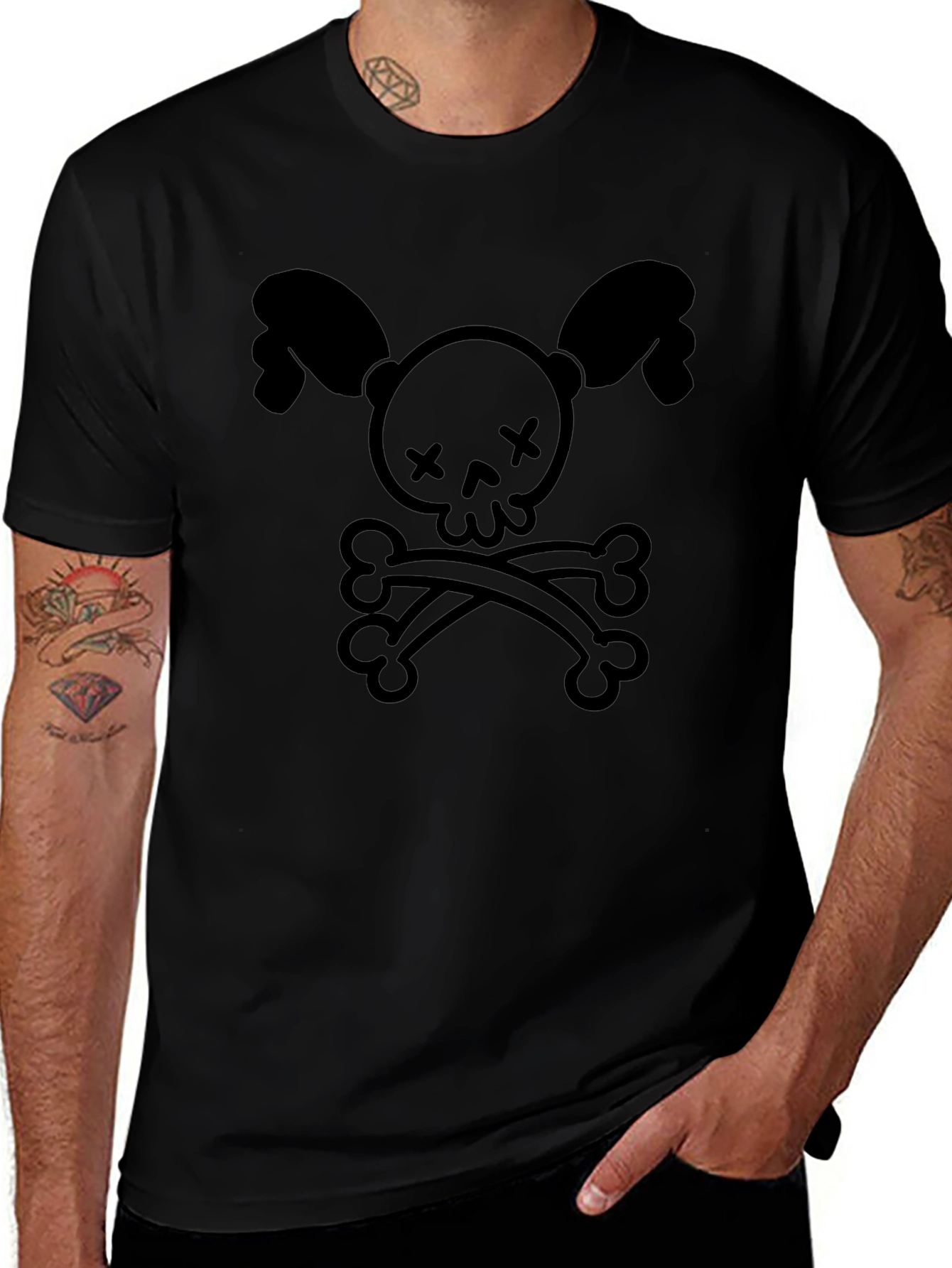 Cute Skull & Crossbones Black T-Shirt