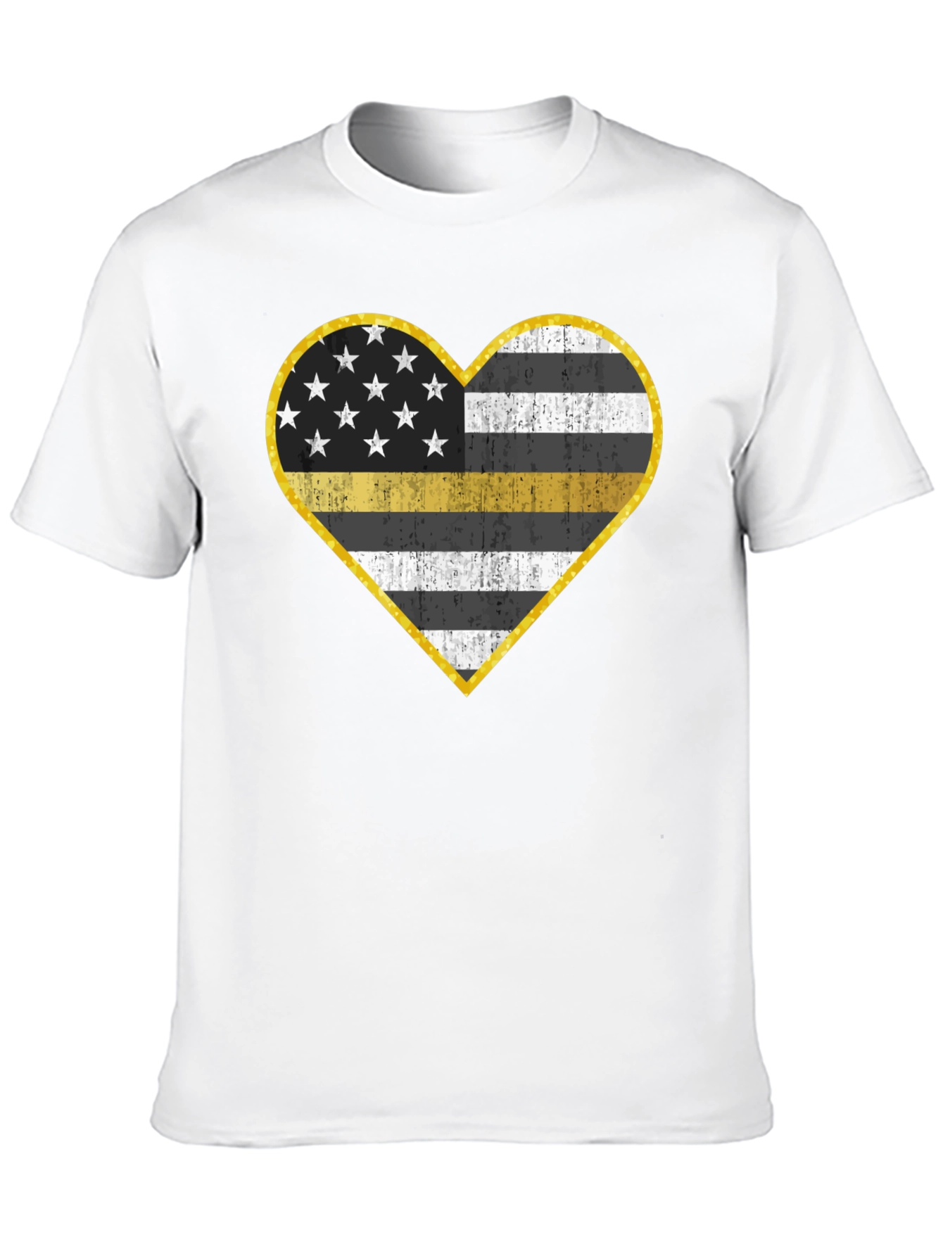 Thin Yellow Line Heart T-Shirt