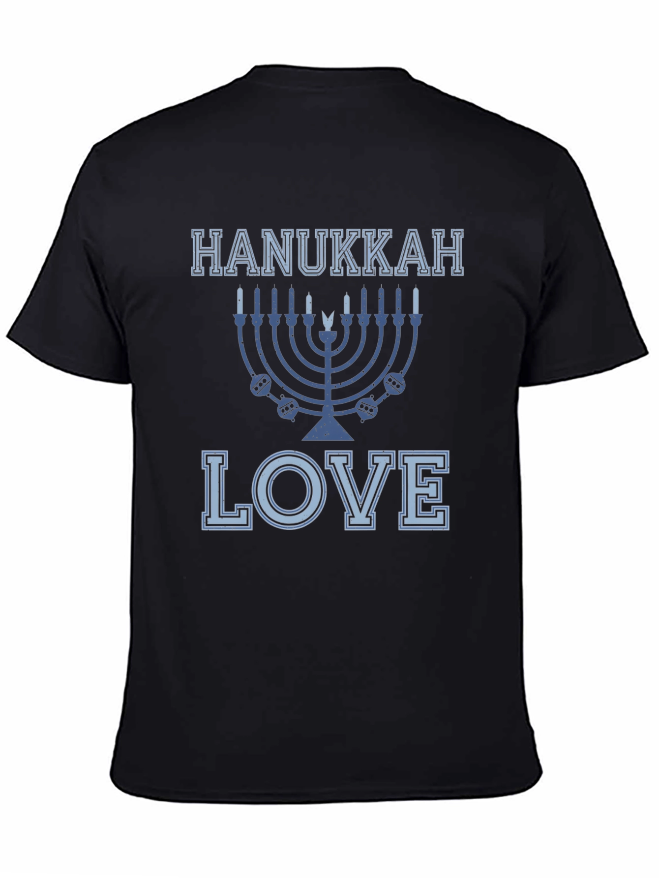 Hanukkah Love T-Shirt Mens Black Holiday Shirt