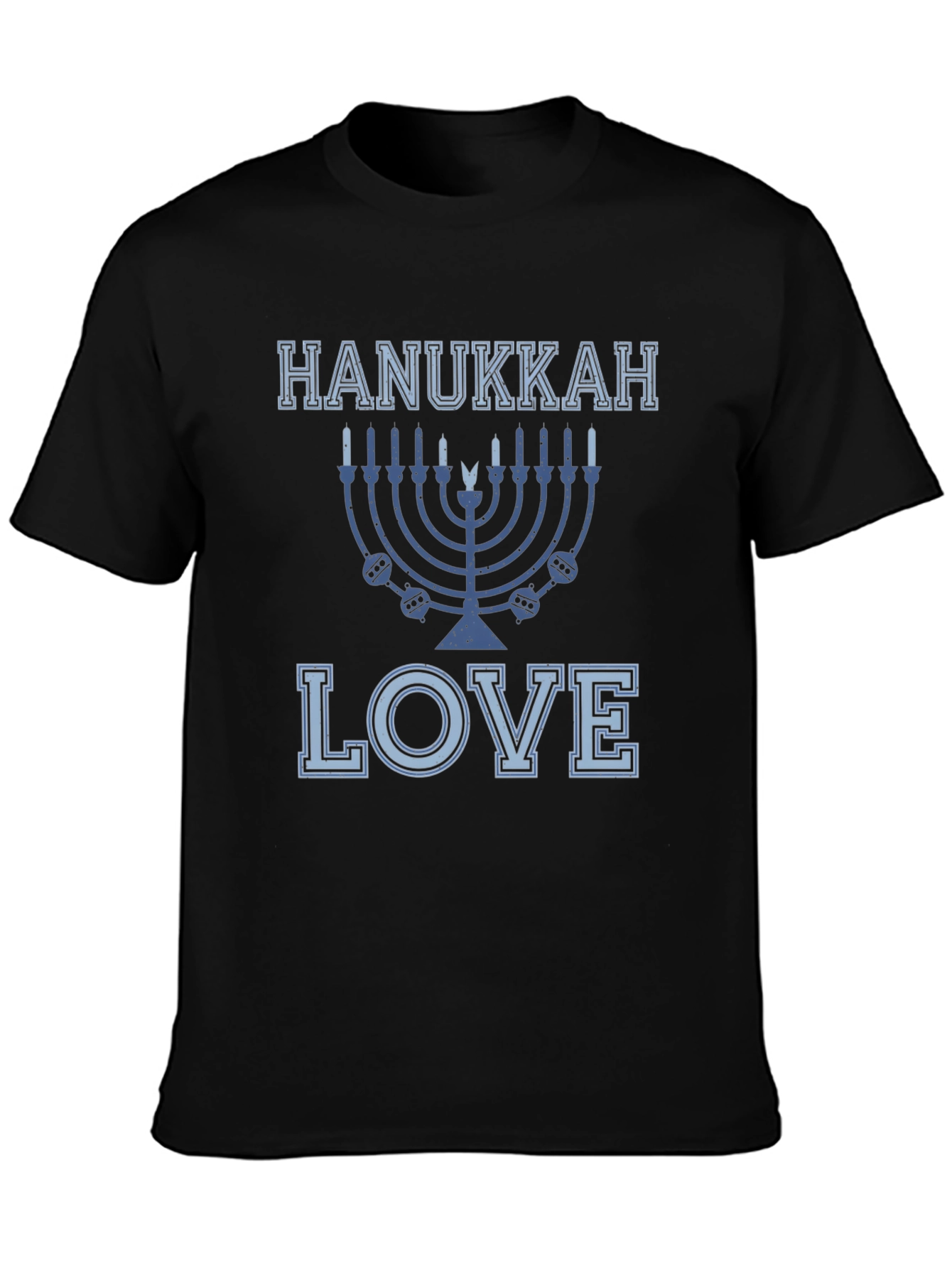 Hanukkah Love T-Shirt Mens Black Holiday Shirt