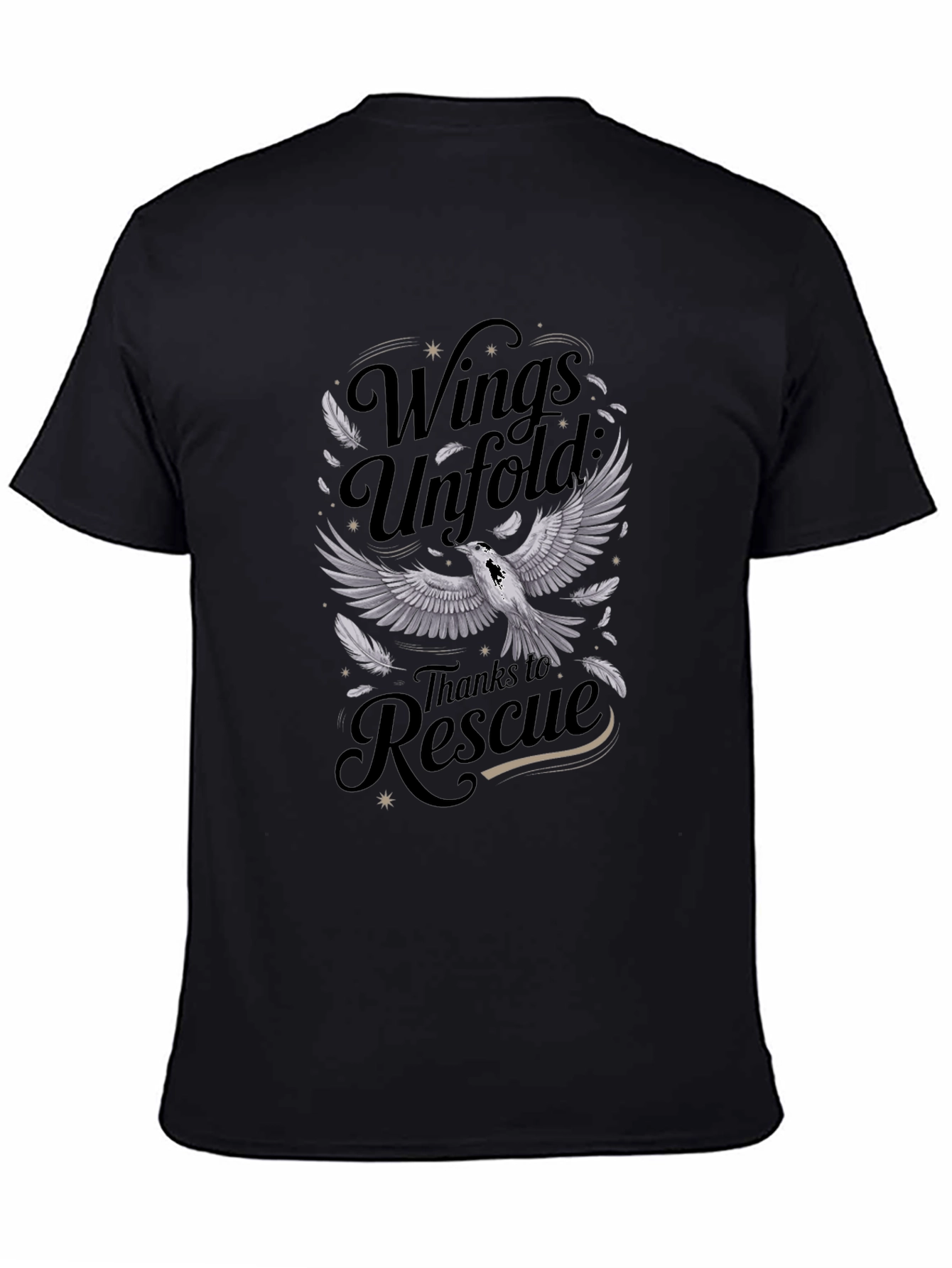 Wings Unfold Rescue T-Shirt - Graphic Print