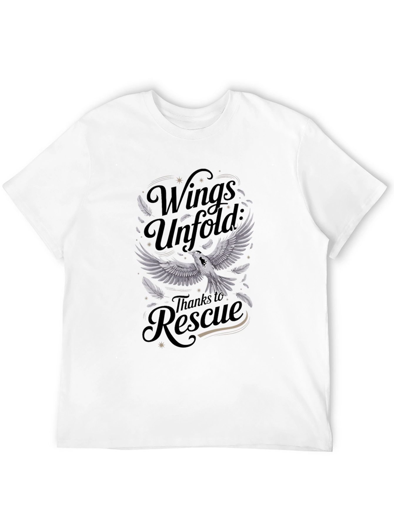 Wings Unfold Rescue T-Shirt - Graphic Print