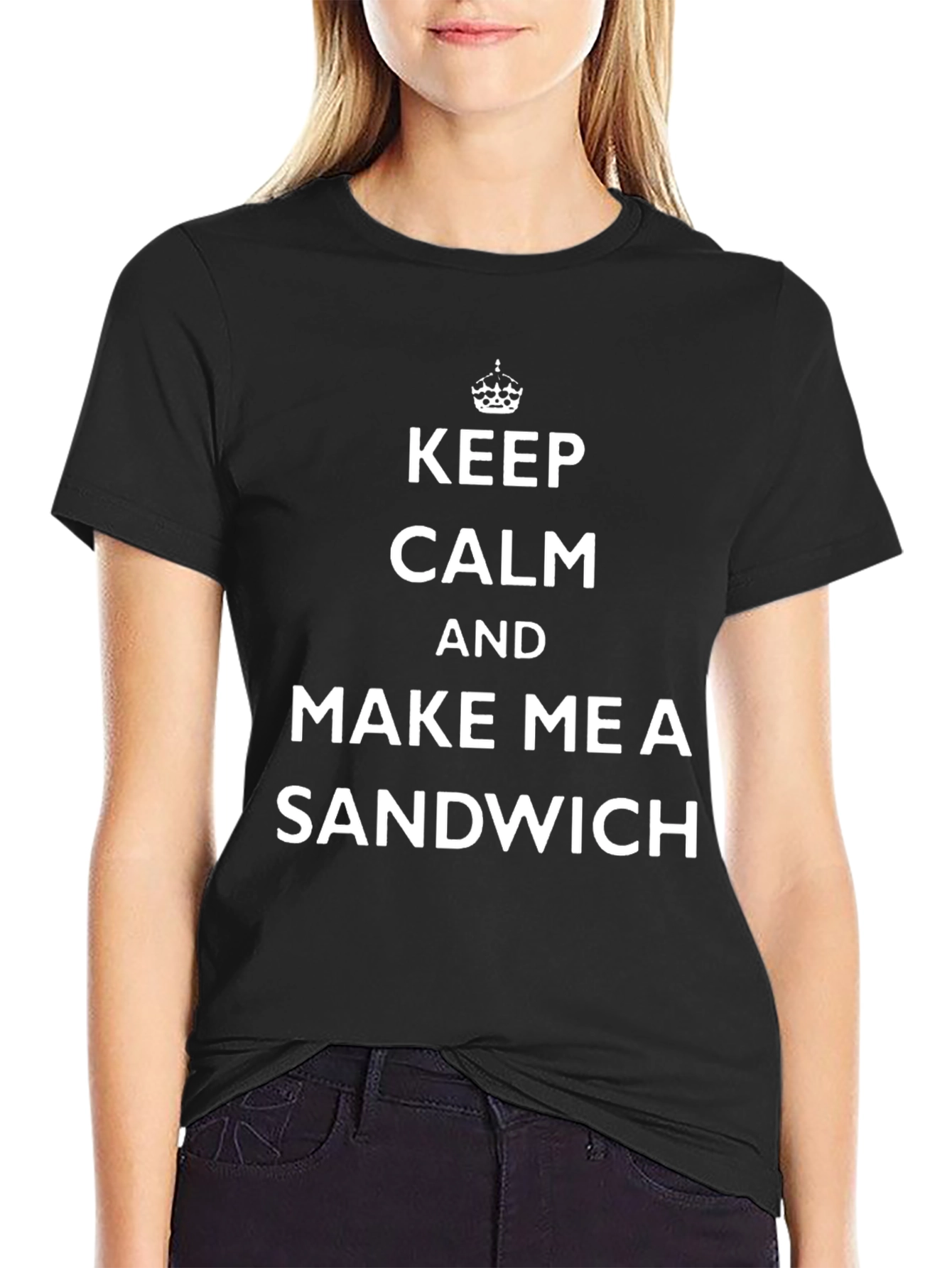 Keep Calm and Make Me a Sandwich Black T-Shirt