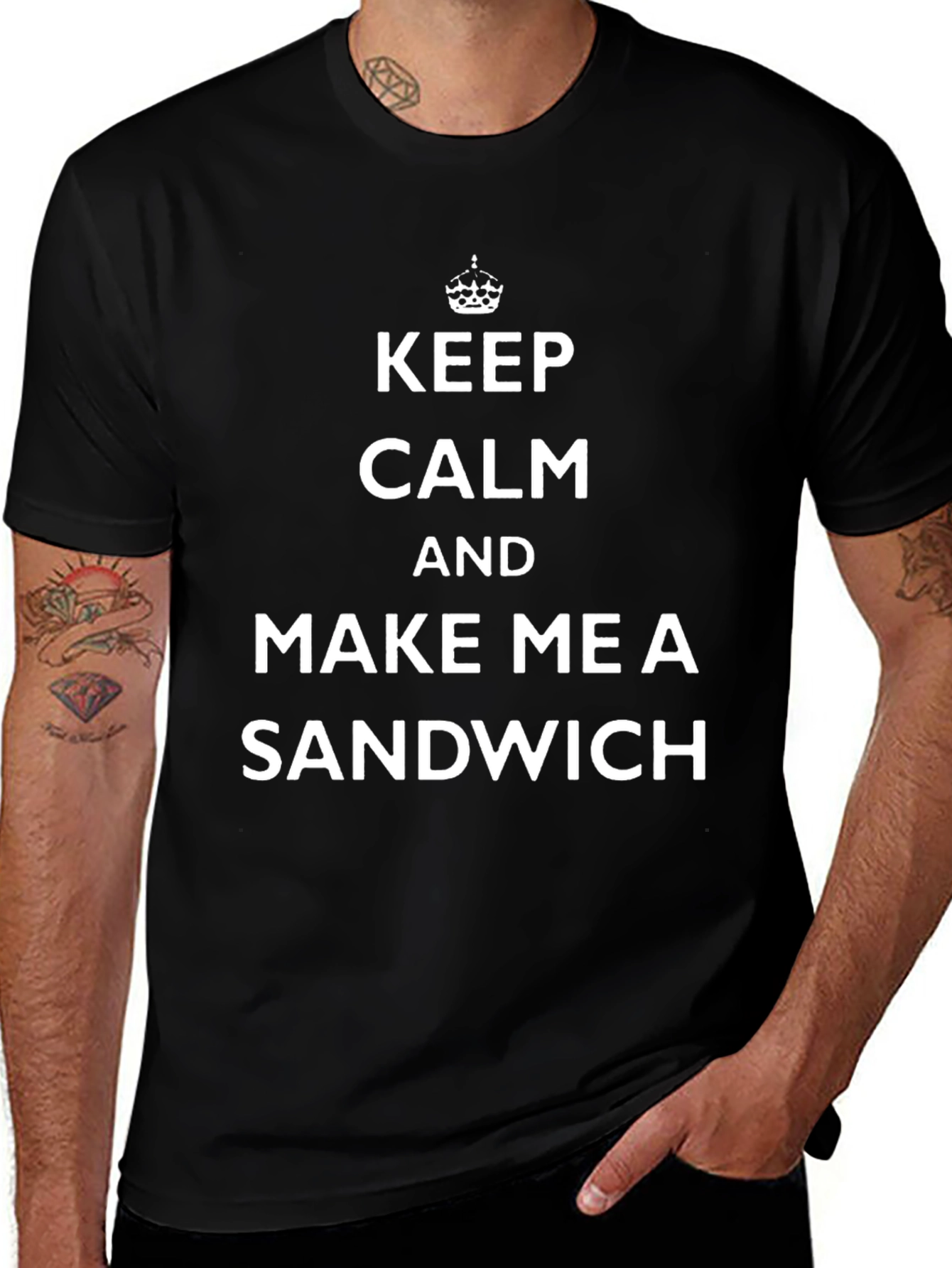 Keep Calm and Make Me a Sandwich Black T-Shirt