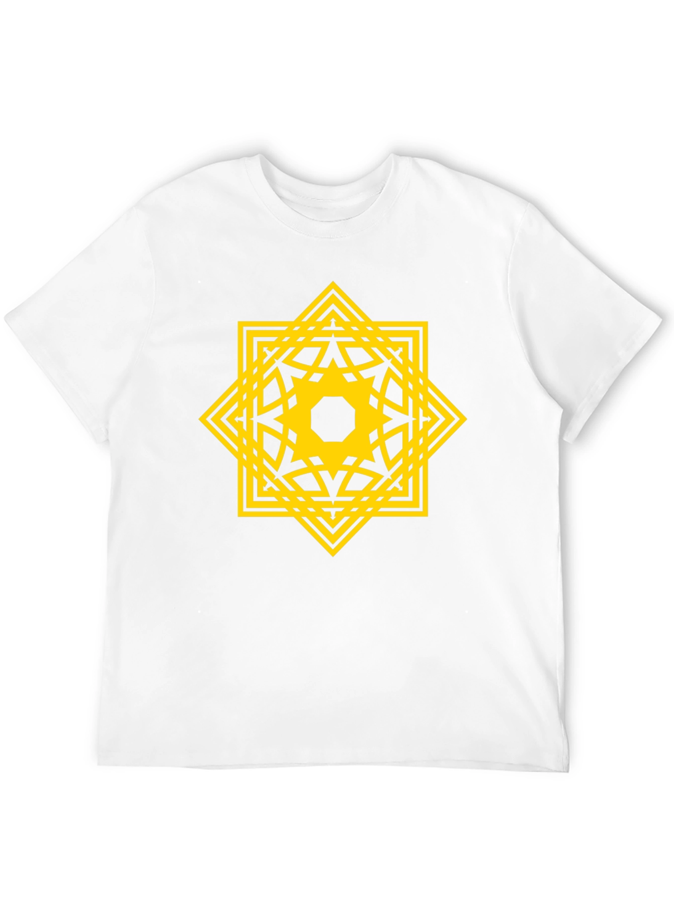 Geometric Starburst Graphic Tee - Black