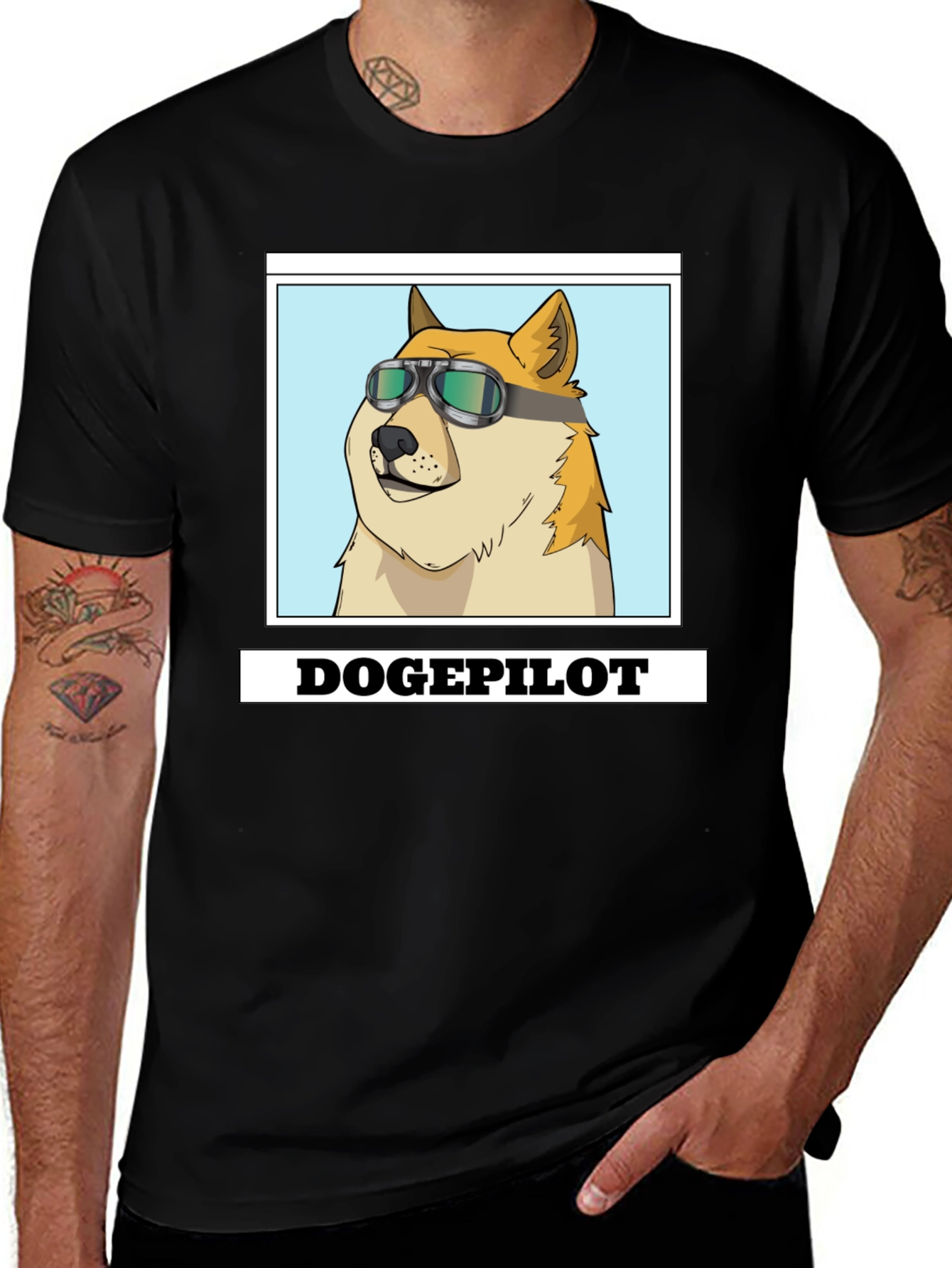 DogePilot Black T-Shirt - Funny Doge Meme Tee