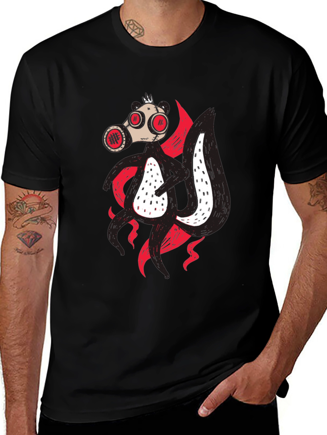 Gas Mask Skunk T-Shirt - Unique Graphic Tee