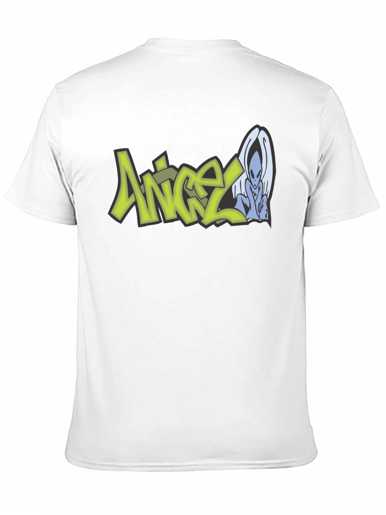 Angel Alien Graphic Print Black T-Shirt